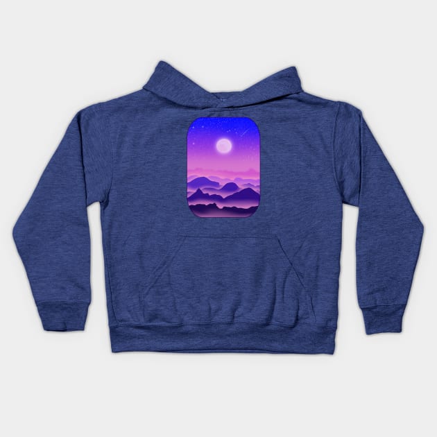 Misty Mountain Kids Hoodie by designs-by-ann